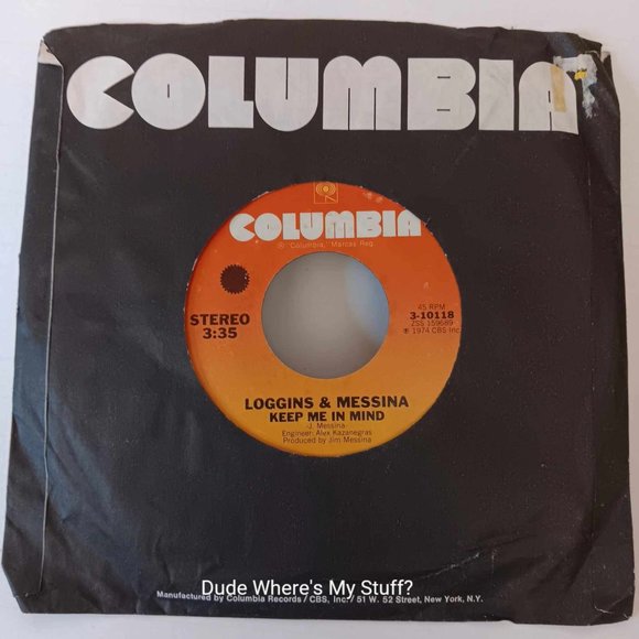 LOGGINS & MESSINA - GROWIN' - KEEP ME IN MIND - 45 RPM vinyl - 1974 (RS) - Picture 4 of 4